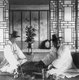 Korea: Two Korean cabinet ministers (the Minister of War on the left) playing <i>Baduk</i> or Go in an upper class house, Seoul, early 20th century